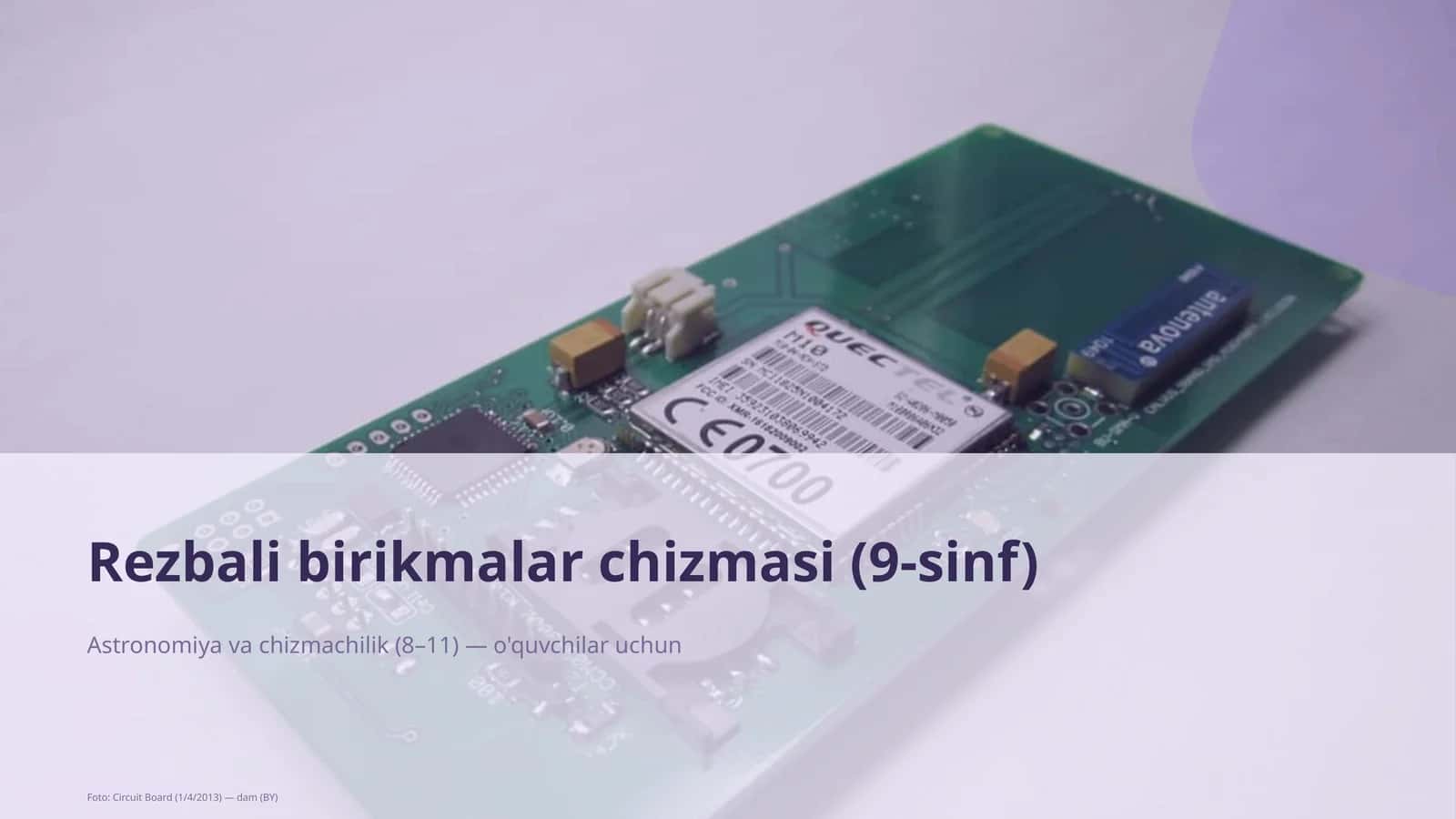 Rezbali birikmalar chizmasi (9-sinf)