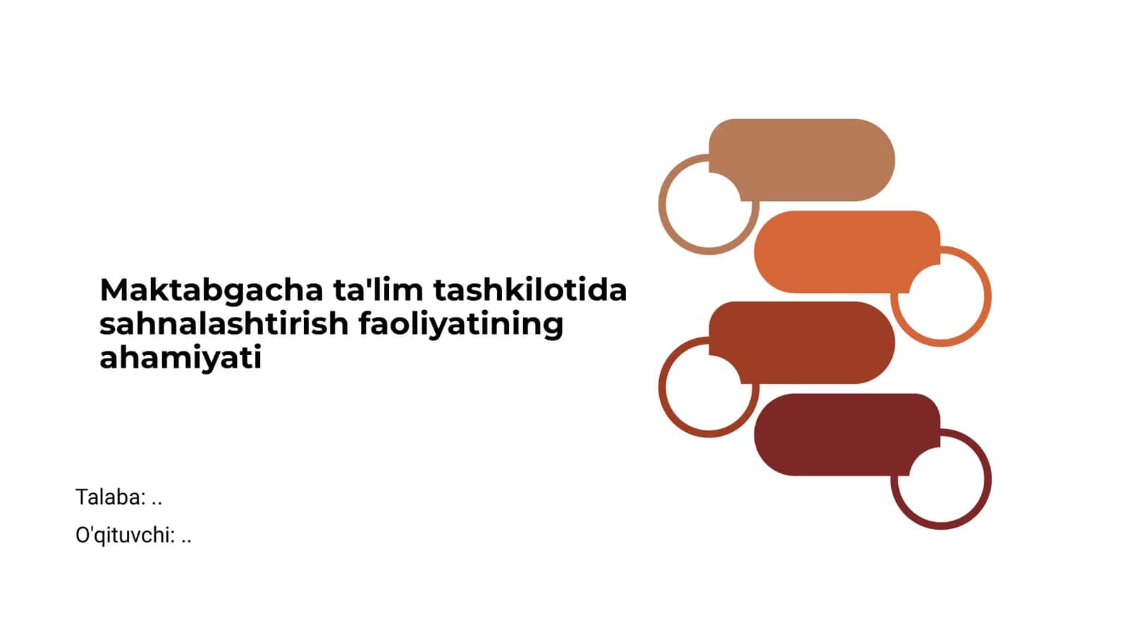 Maktabgacha ta'lim tashkilotida sahnalashtirish faoliyatining ahamiyati