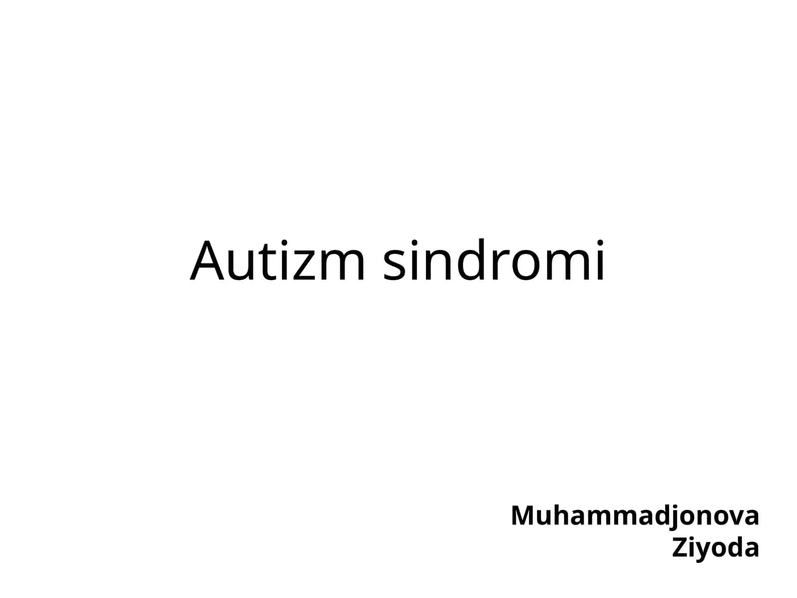Autizm sindromi