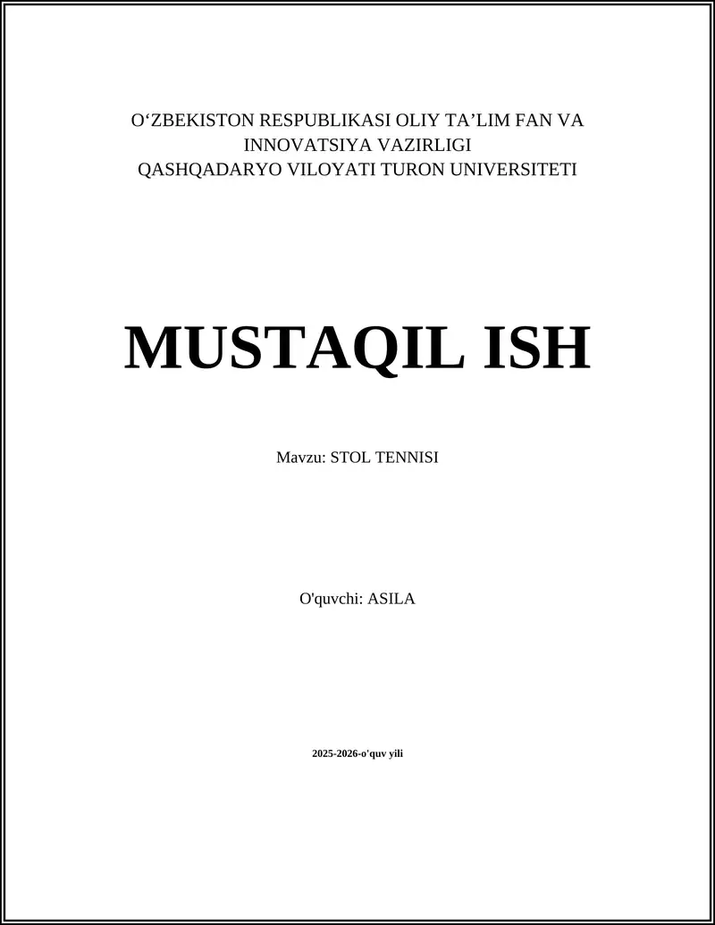 STOL TENNISI