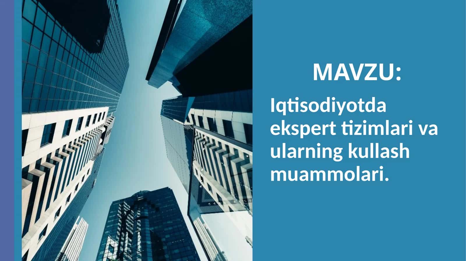 Ekspert tizimlari iqtisodiyotda