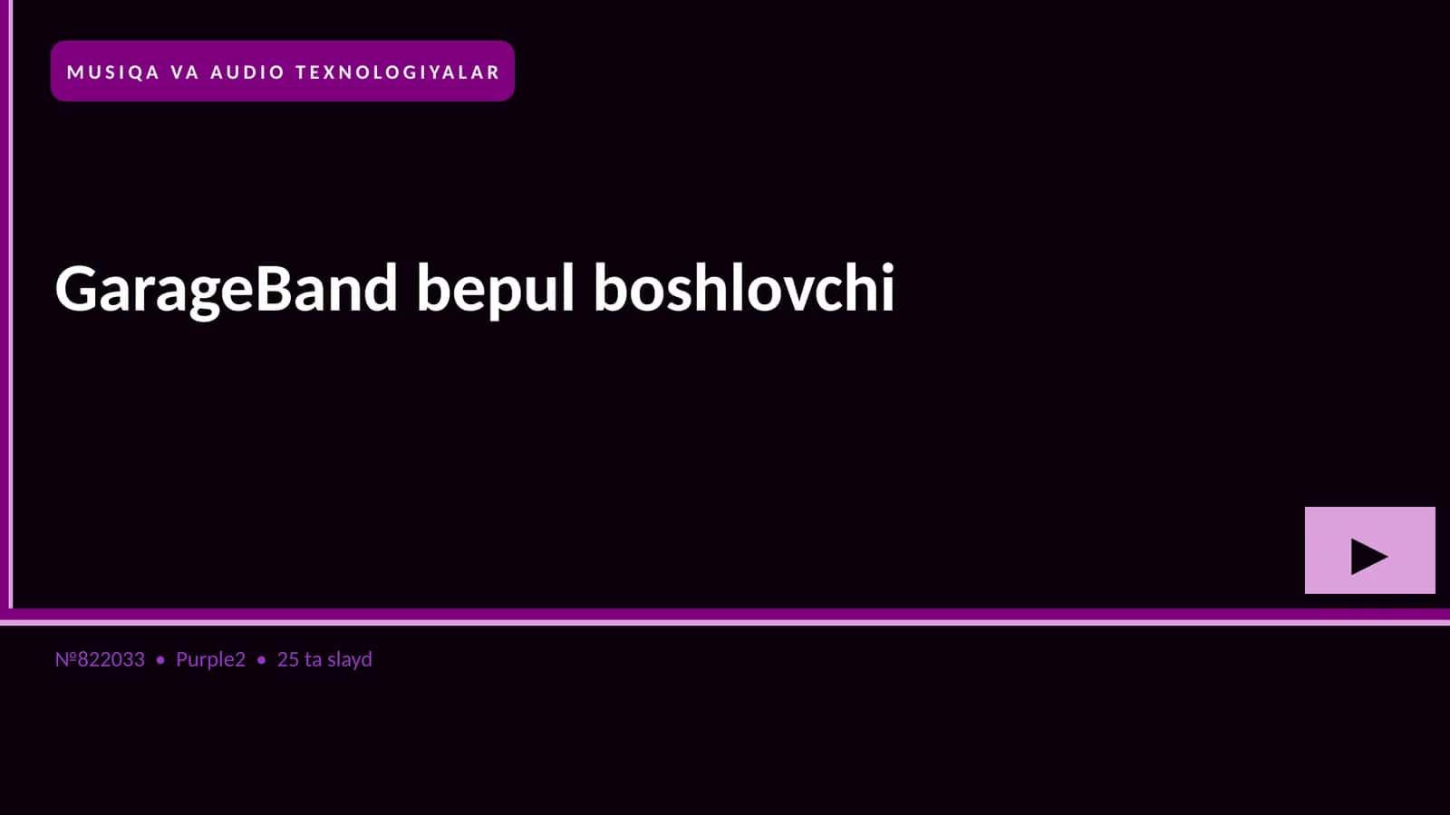 GarageBand bepul boshlovchi