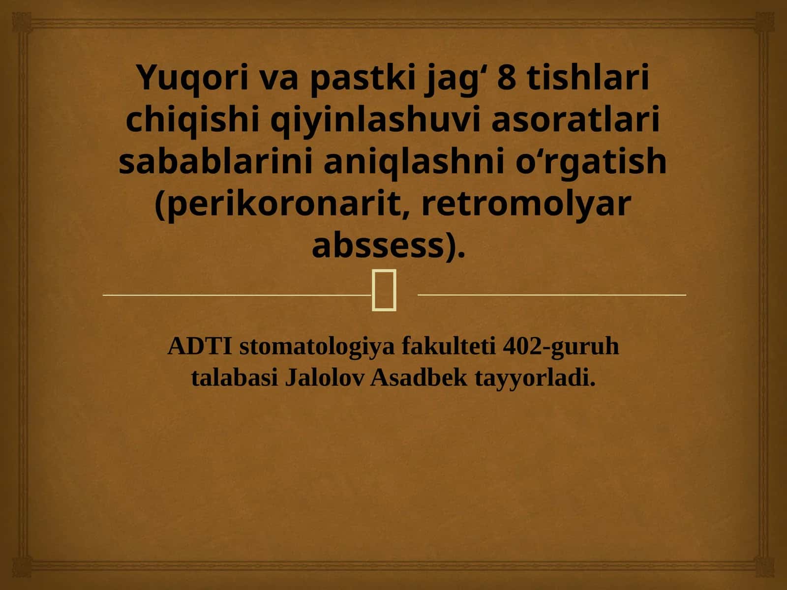 Yoyli protezlar bilan protezlash