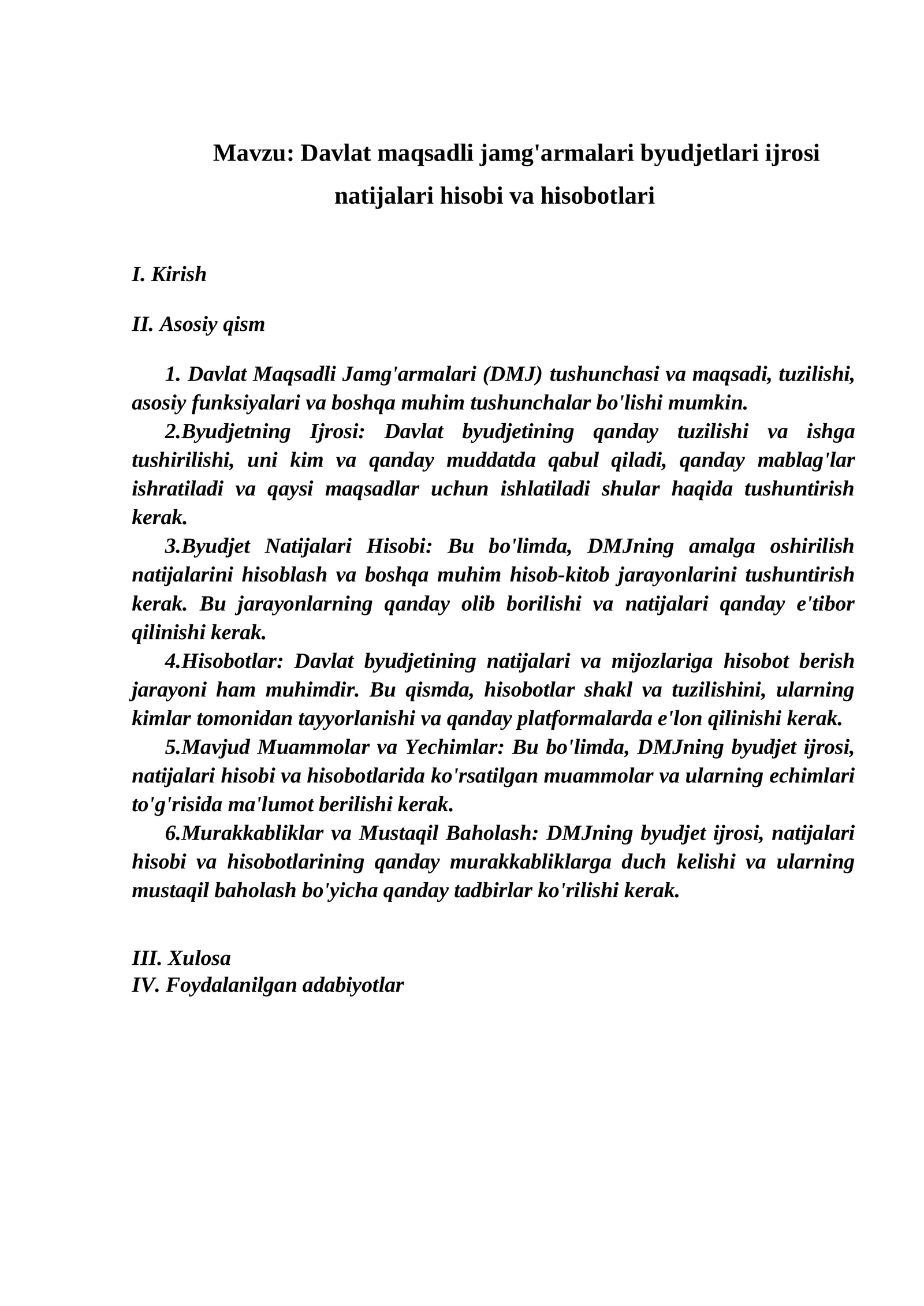 Davlat maqsadli jamg'armalari byudjetlari ijrosi natijalari hisobi va hisobotlari
