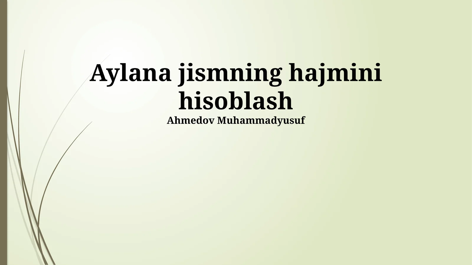 Kubning hajmini hisoblash