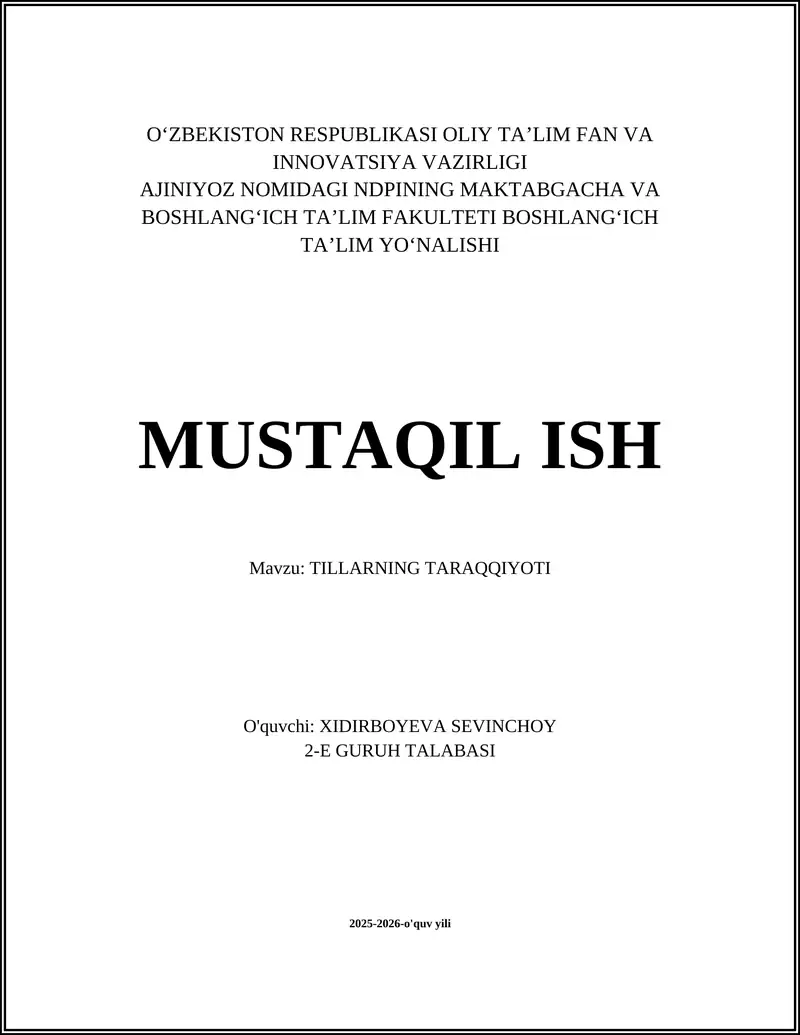 Tilning tarixiy taraqqiyoti