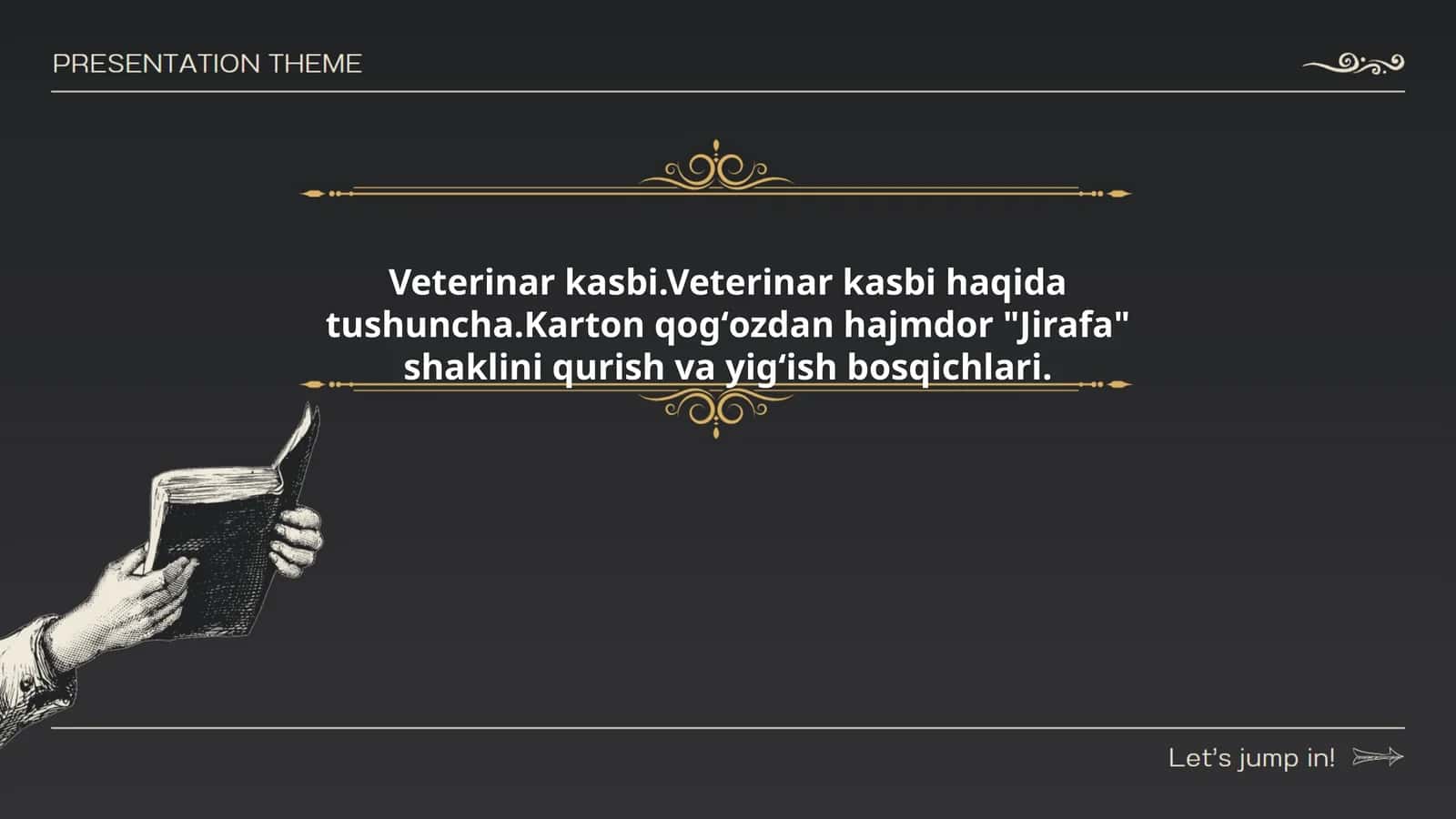 Veterinar kasbi.Veterinar kasbi haqida tushuncha.Karton qogʻozdan hajmdor "Jirafa" shaklini qurish va yigʻish bosqichlari