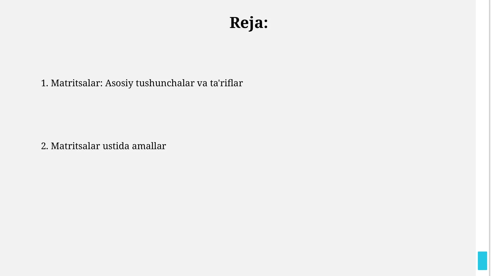 Matritsalar: Asosiy tushunchalar va ta'riflar