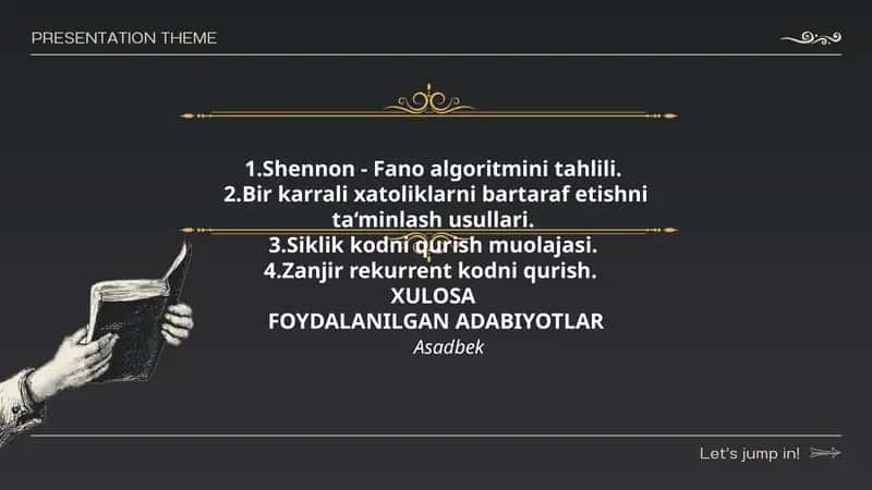 Shennon - Fano algoritmini tahlili