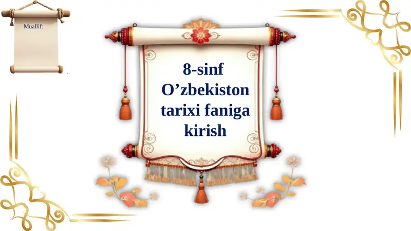 O’zbekiston tarixi faniga kirish