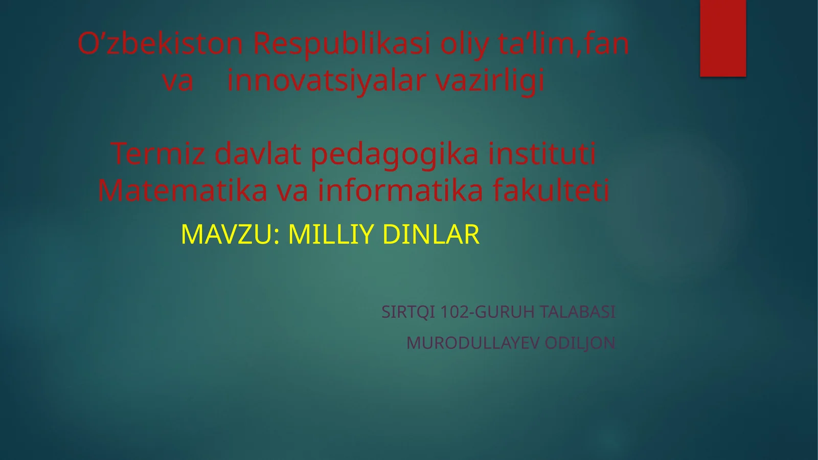 Milliy dinlar