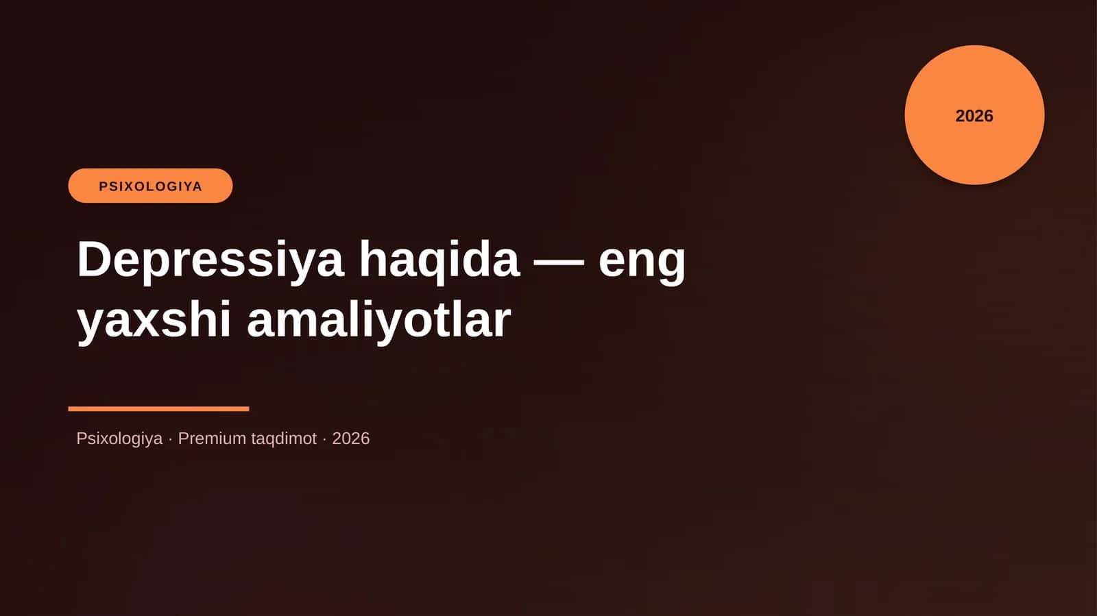 Depressiya haqida — eng yaxshi amaliyotlar