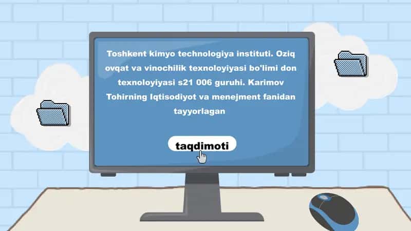 Oziq ovqat va vinochilik texnoloyiyasi bo'limi don texnoloyiyasi s21 006 guruhi