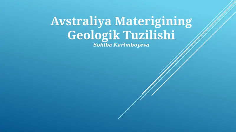Avstraliya Materigining Geologik Tuzilishi