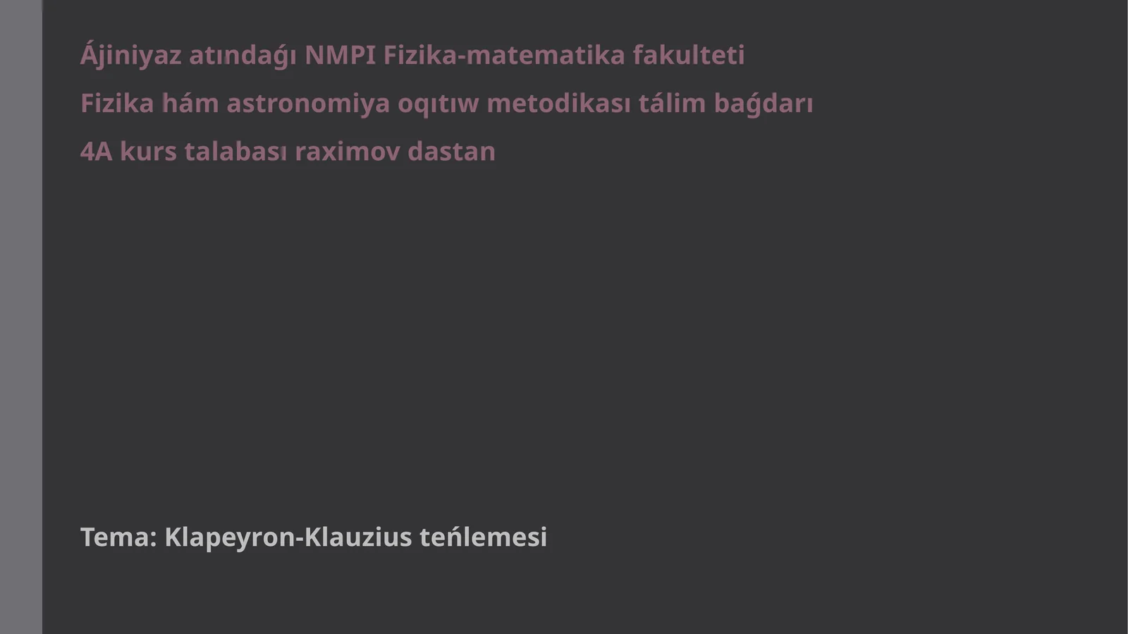 Klapeyron-Klauzius teńlemesi