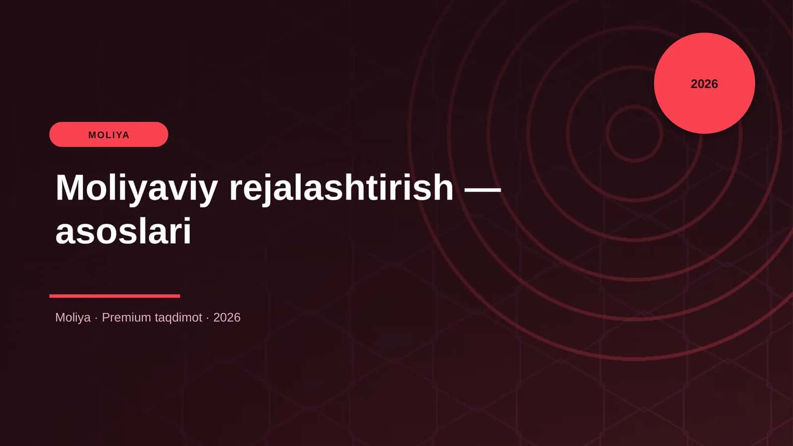 Moliyaviy rejalashtirish — asoslari