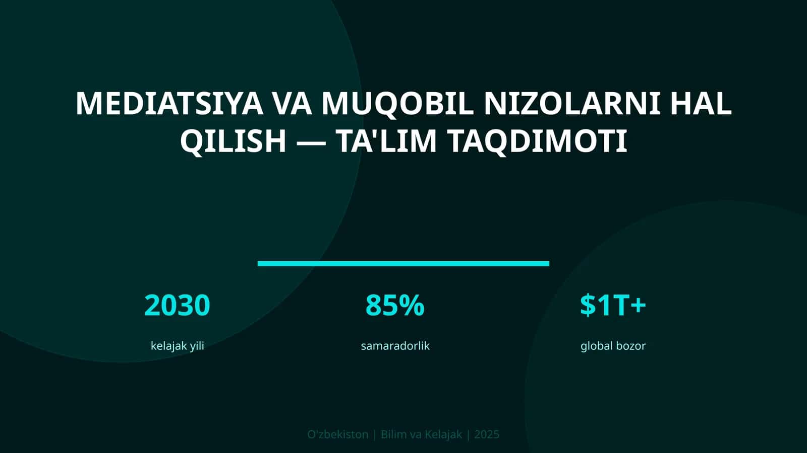 Mediatsiya va muqobil nizolarni hal qilish — ta'lim taqdimoti