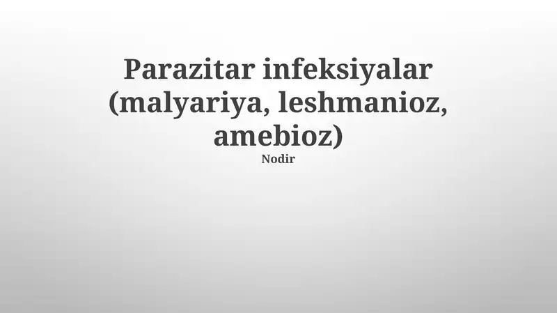 Parazitar infeksiyonlar