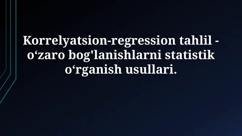 Korrelyatsion-regression tahlil