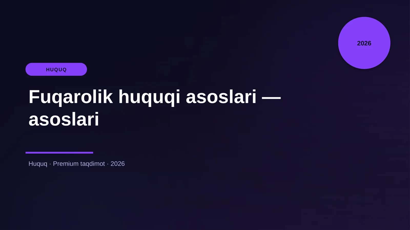 Fuqarolik huquqi asoslari — asoslari