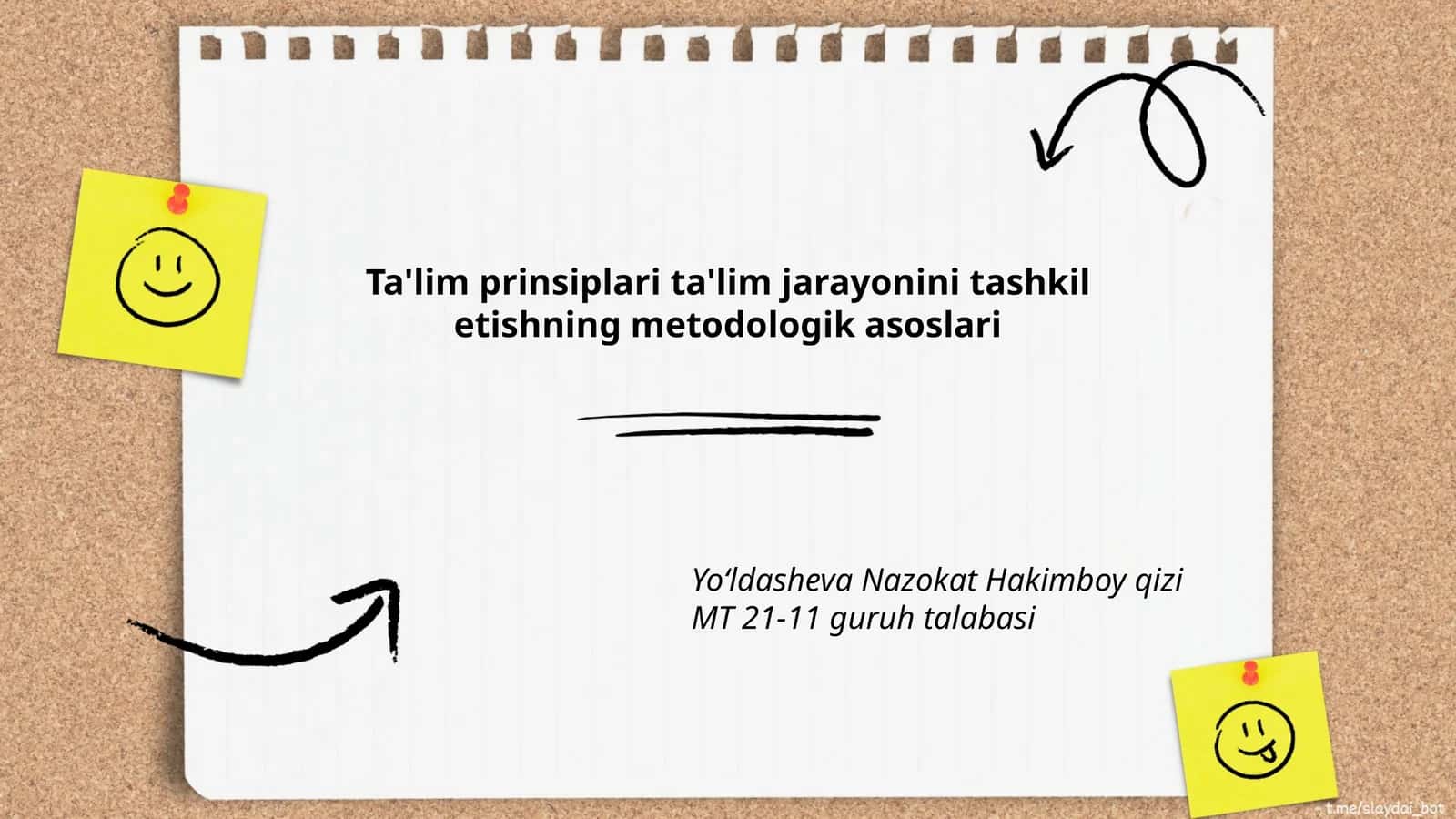 Ta'lim prinsiplari ta'lim jarayonini tashkil etishning metodologik asoslari