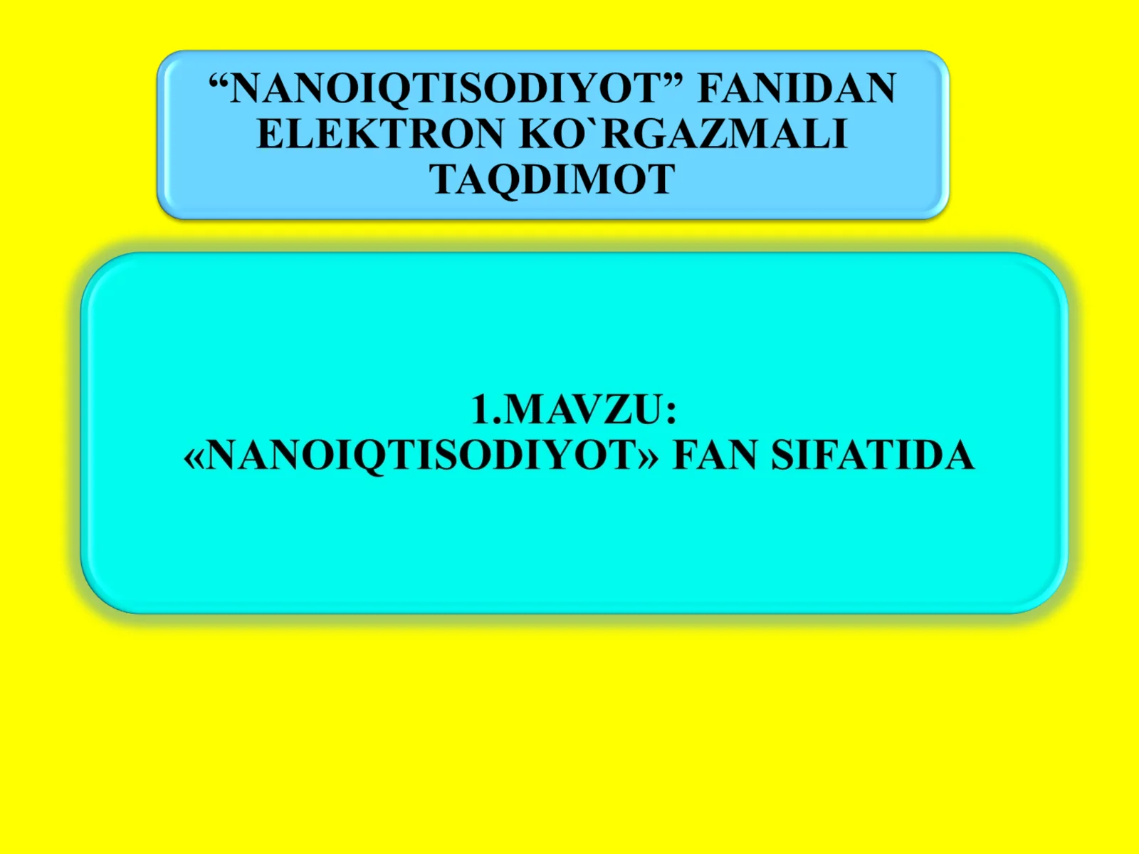 NANO IQTISODIYOT