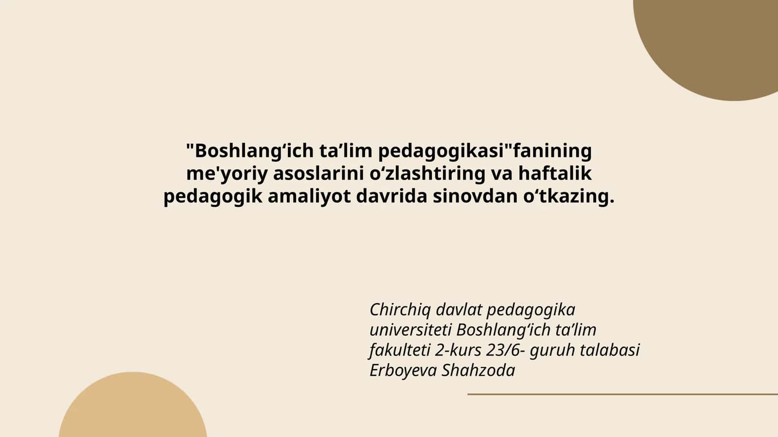 Boshlangʻich taʼlim pedagogikasi