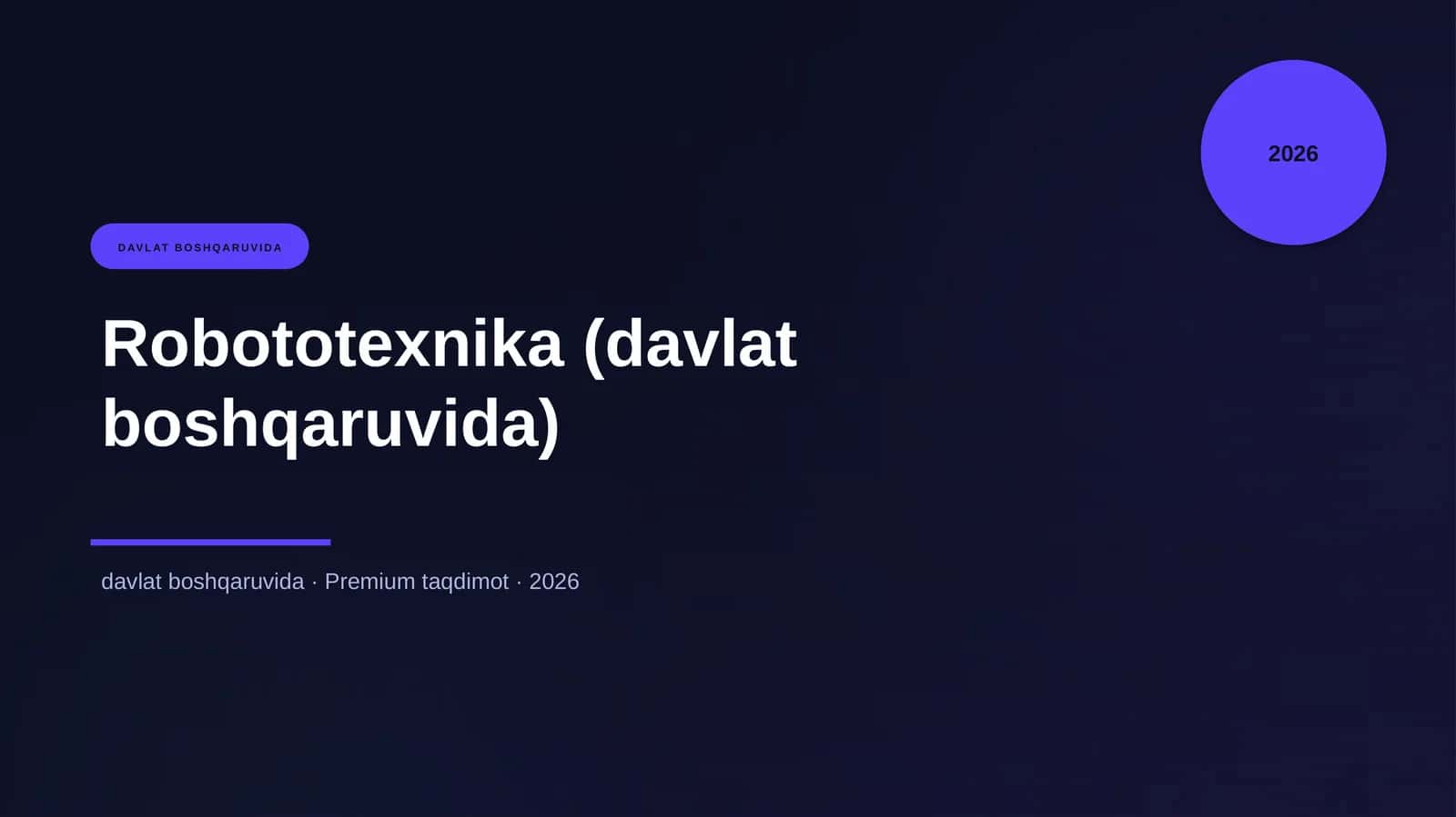 Robototexnika (davlat boshqaruvida)
