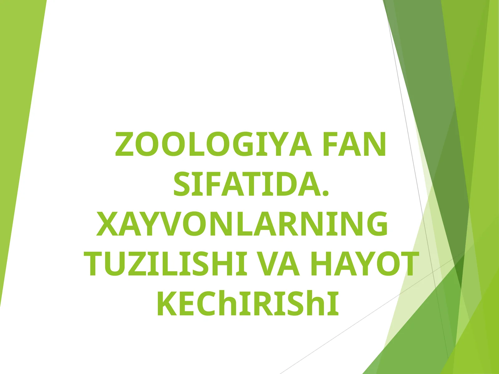 Zoologiya fanining asosiy ma'lumotlari