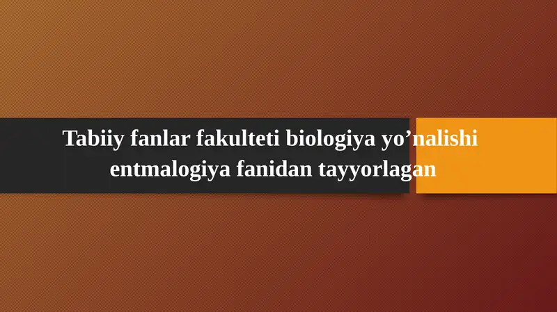 Hasharotlar fiziologiyasi