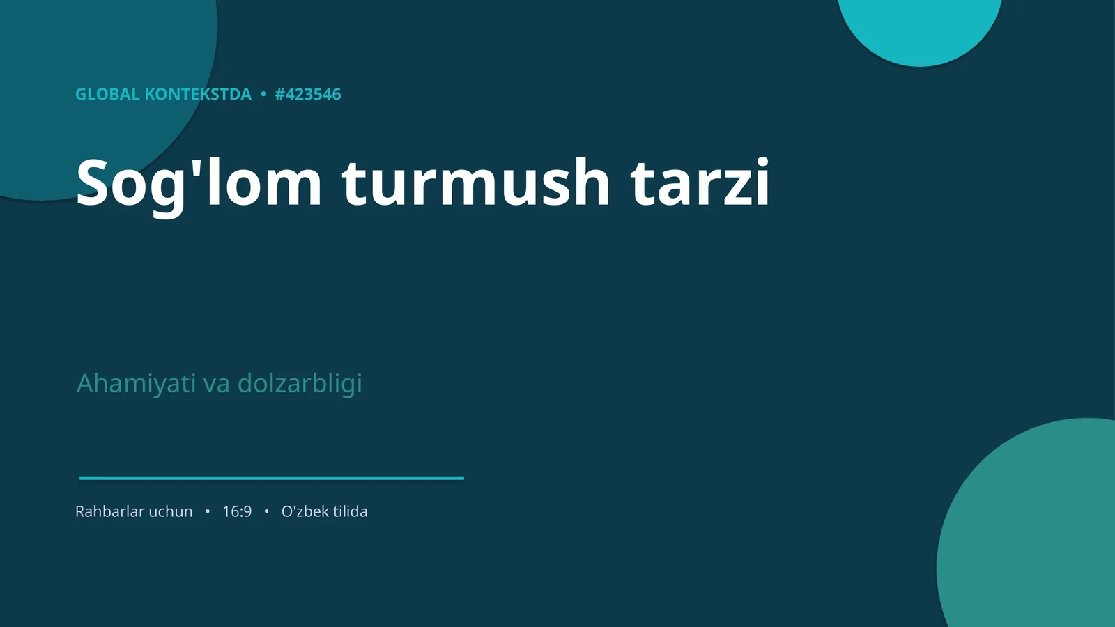 Sog'lom turmush tarzi