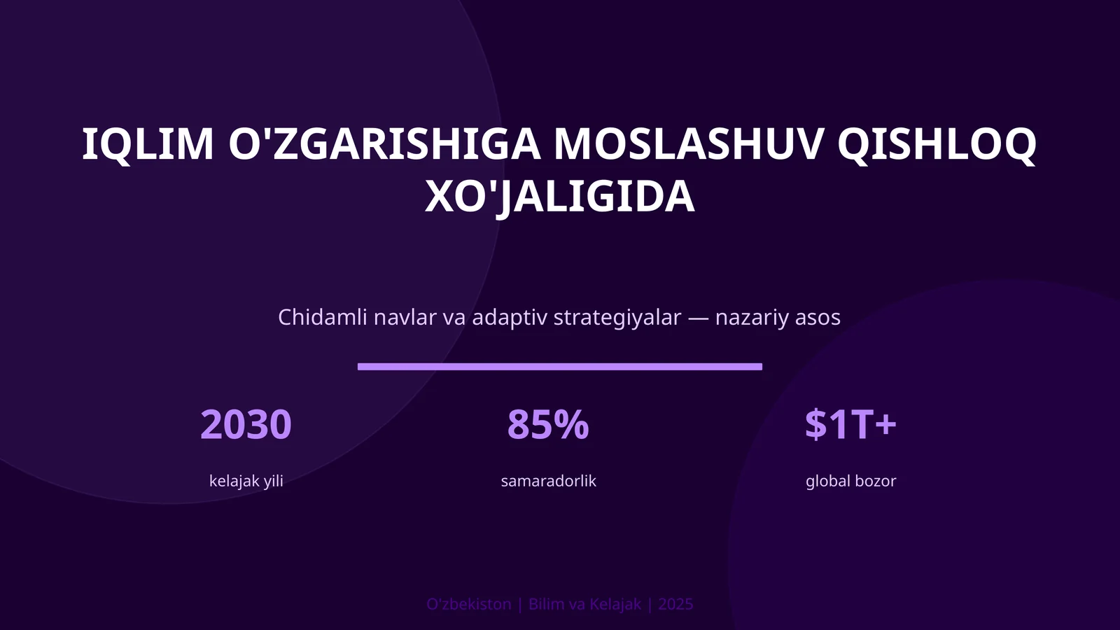 Iqlim o'zgarishiga moslashuv qishloq xo'jaligida