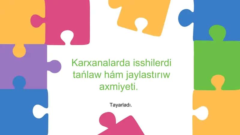 Xizmatlar ta'limida ishchilar tanlash