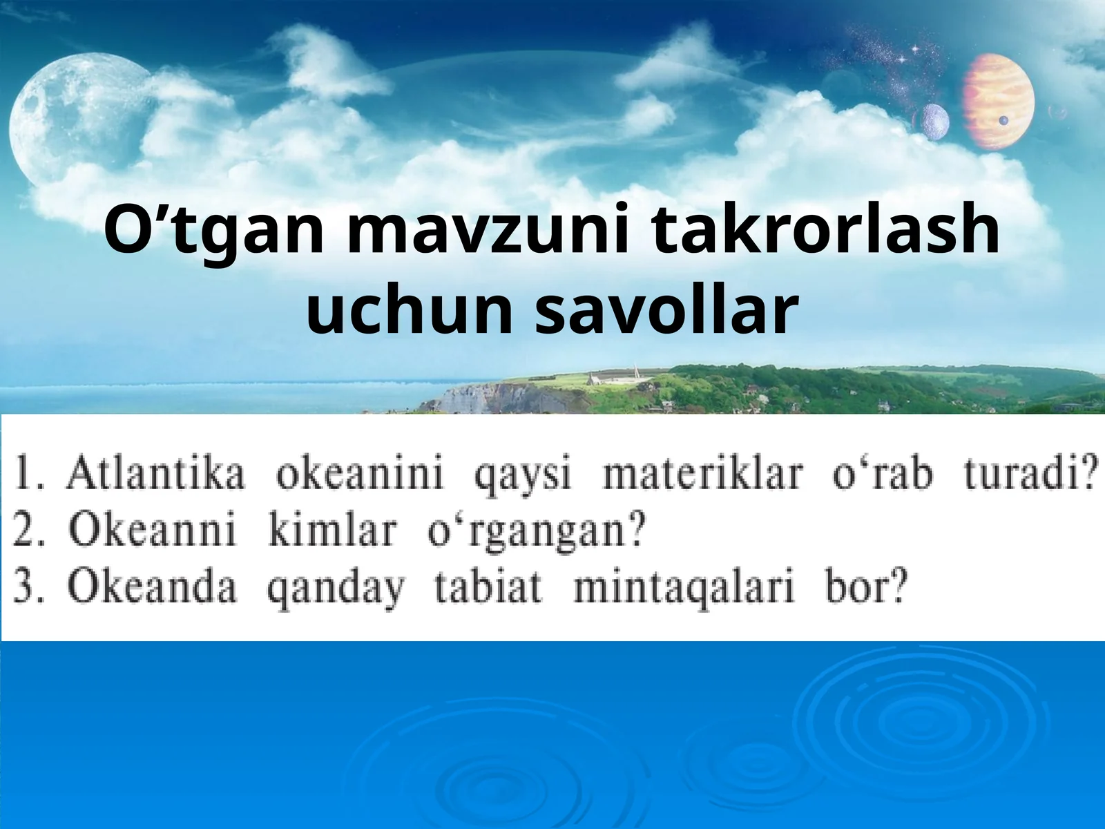 7-sinf Geografiya fanidan Hind okeani mavzusida dars taqdimoti