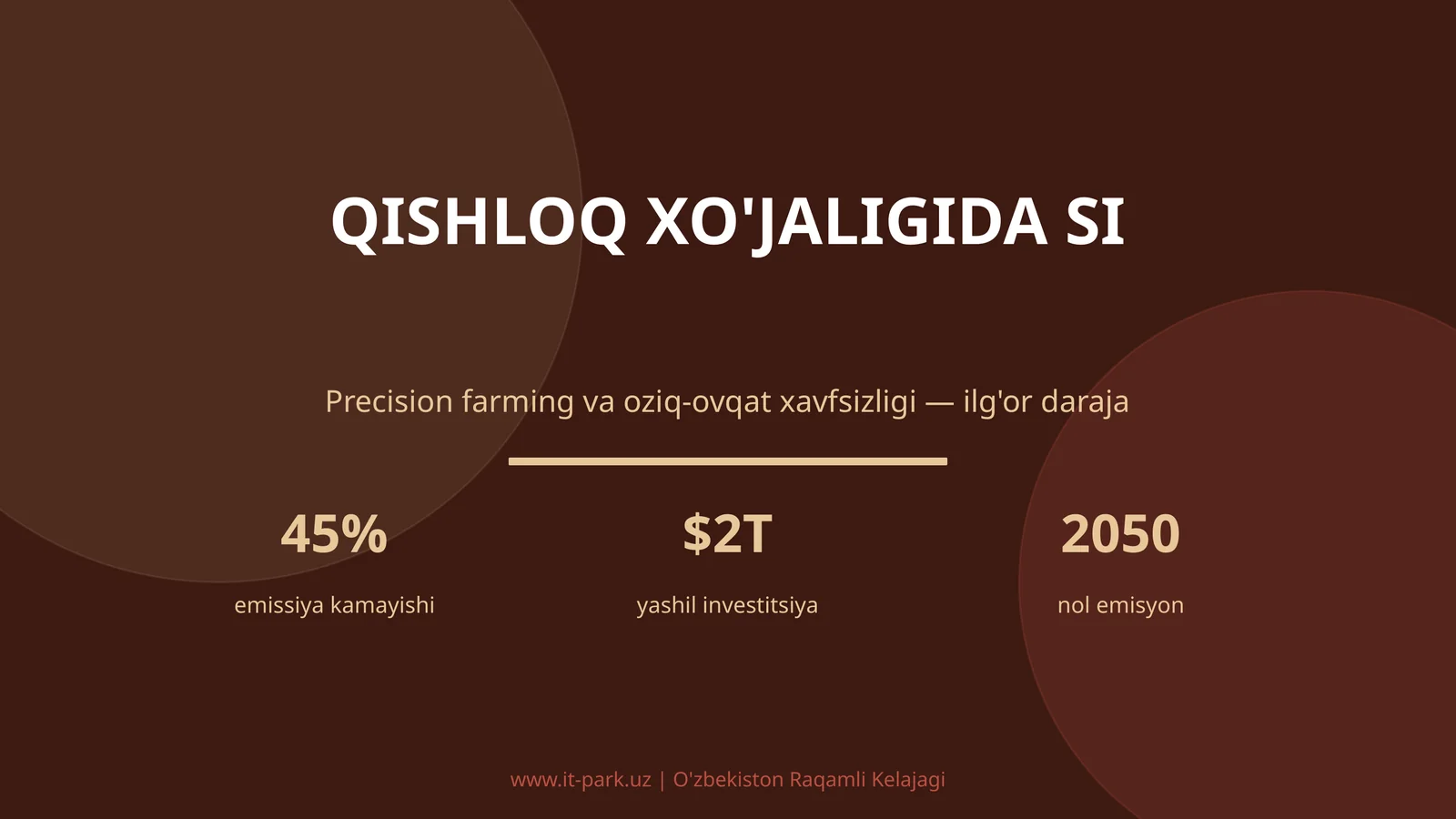 Qishloq xo'jaligida SI