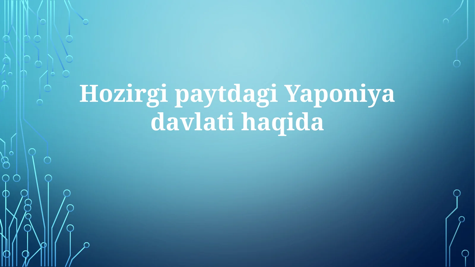 Yaponiya davlati haqida