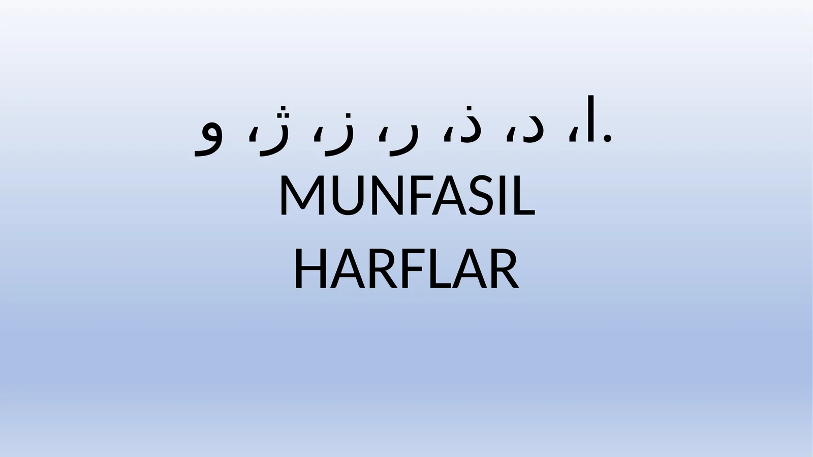 Munfasil harflar