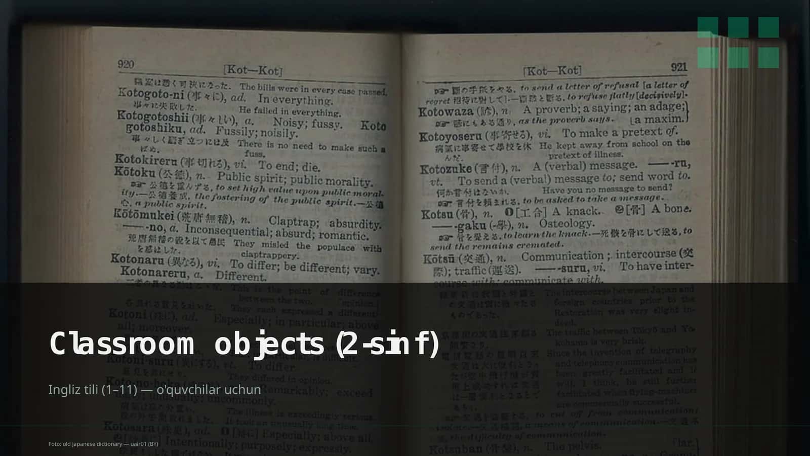 Classroom objects (2-sinf)