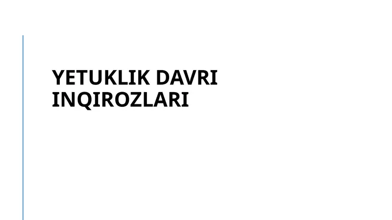 Yetuklik davri psixologik inqirozlari