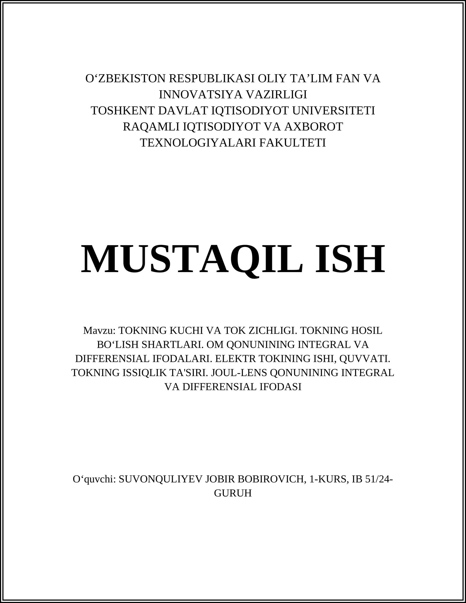 TOKNING KUCHI VA TOK ZICHLIGI