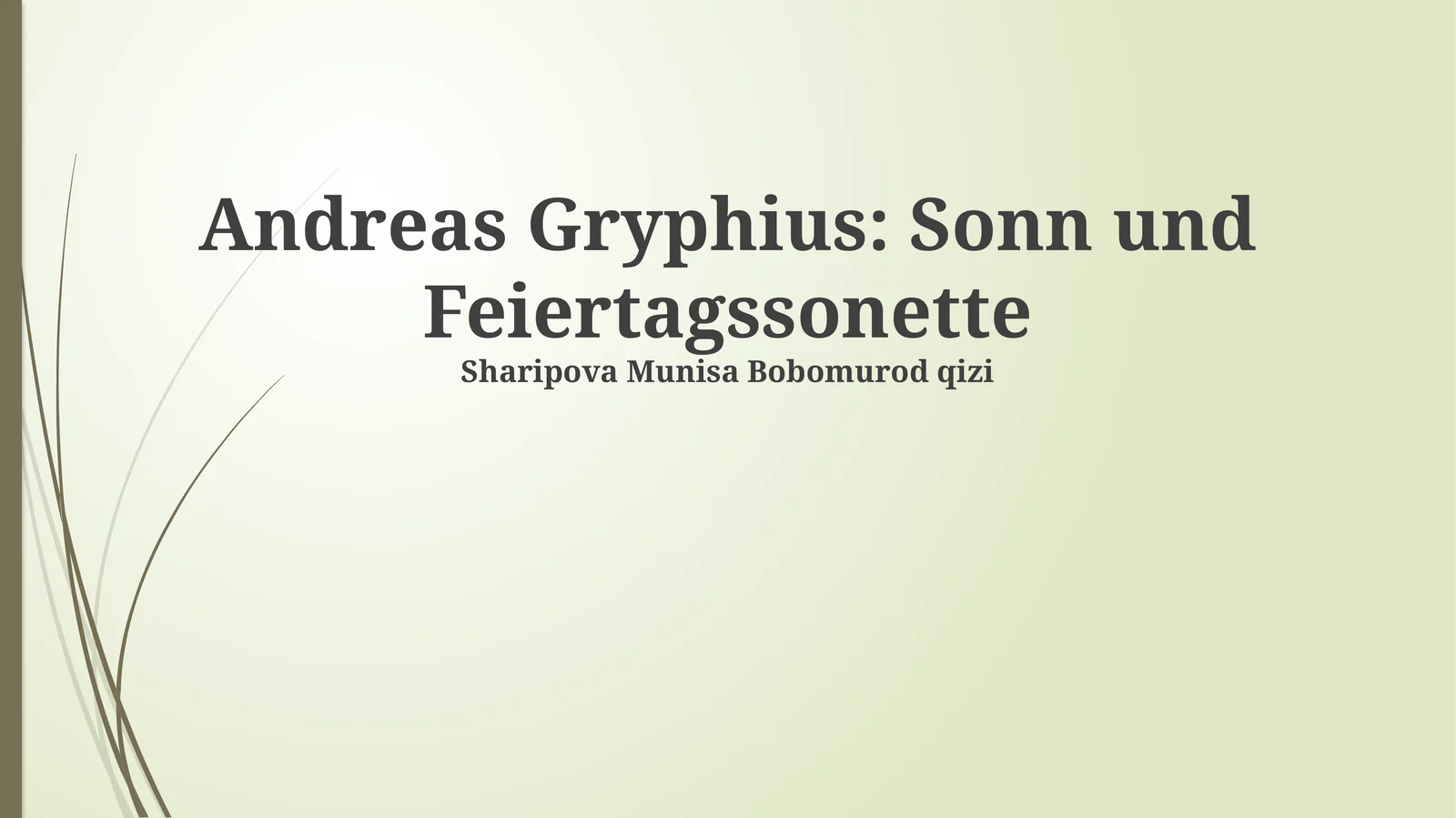 Sonn und Feiertagssonette