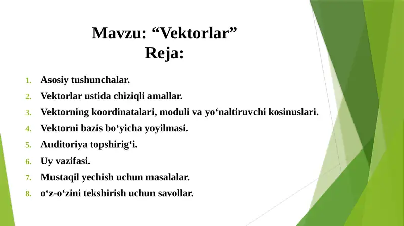 Vektorlar