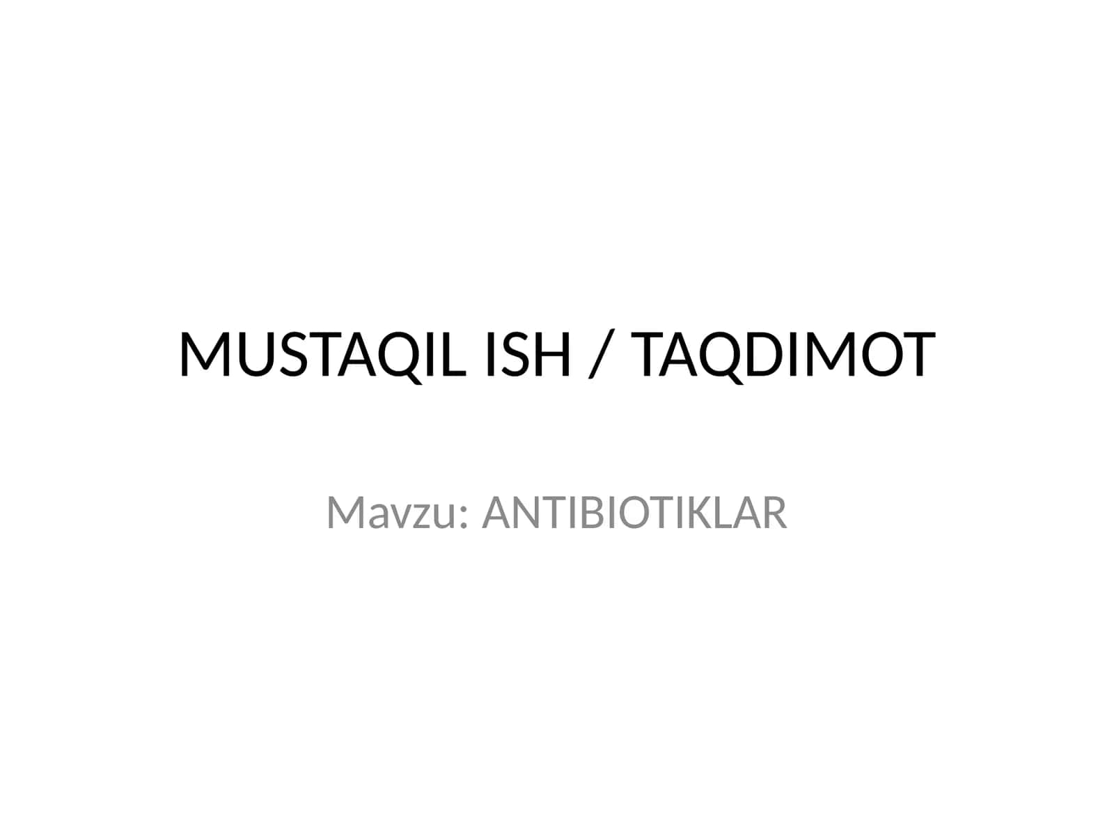 ANTIBIOTIKLAR