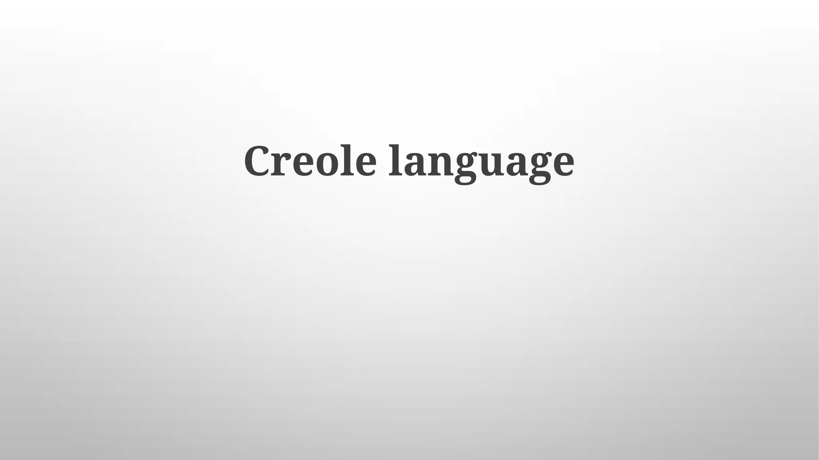 Creole language