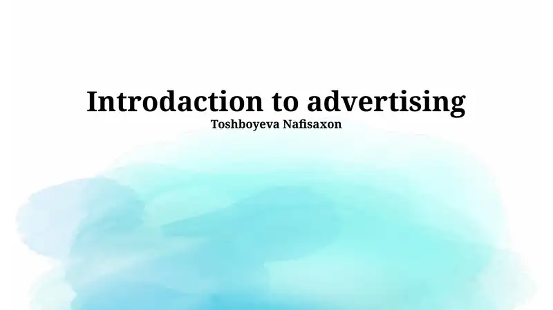 Introdaction to advertising