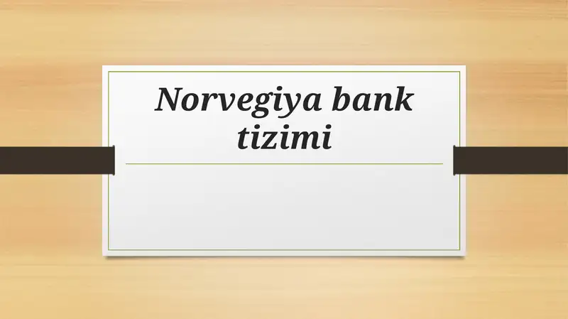 Norvegiya bank tizimi