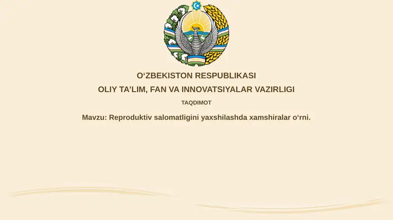 Reproduktiv salomatlikning asoslari