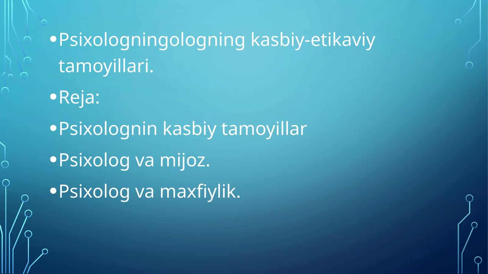 Psixologning kasbiy-etikaviy tamoyillari