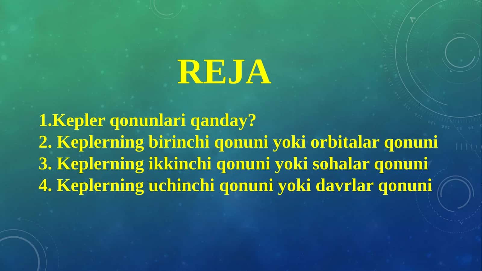 Kepler qonunlari