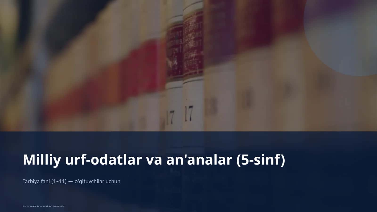 Milliy urf-odatlar va an'analar (5-sinf)